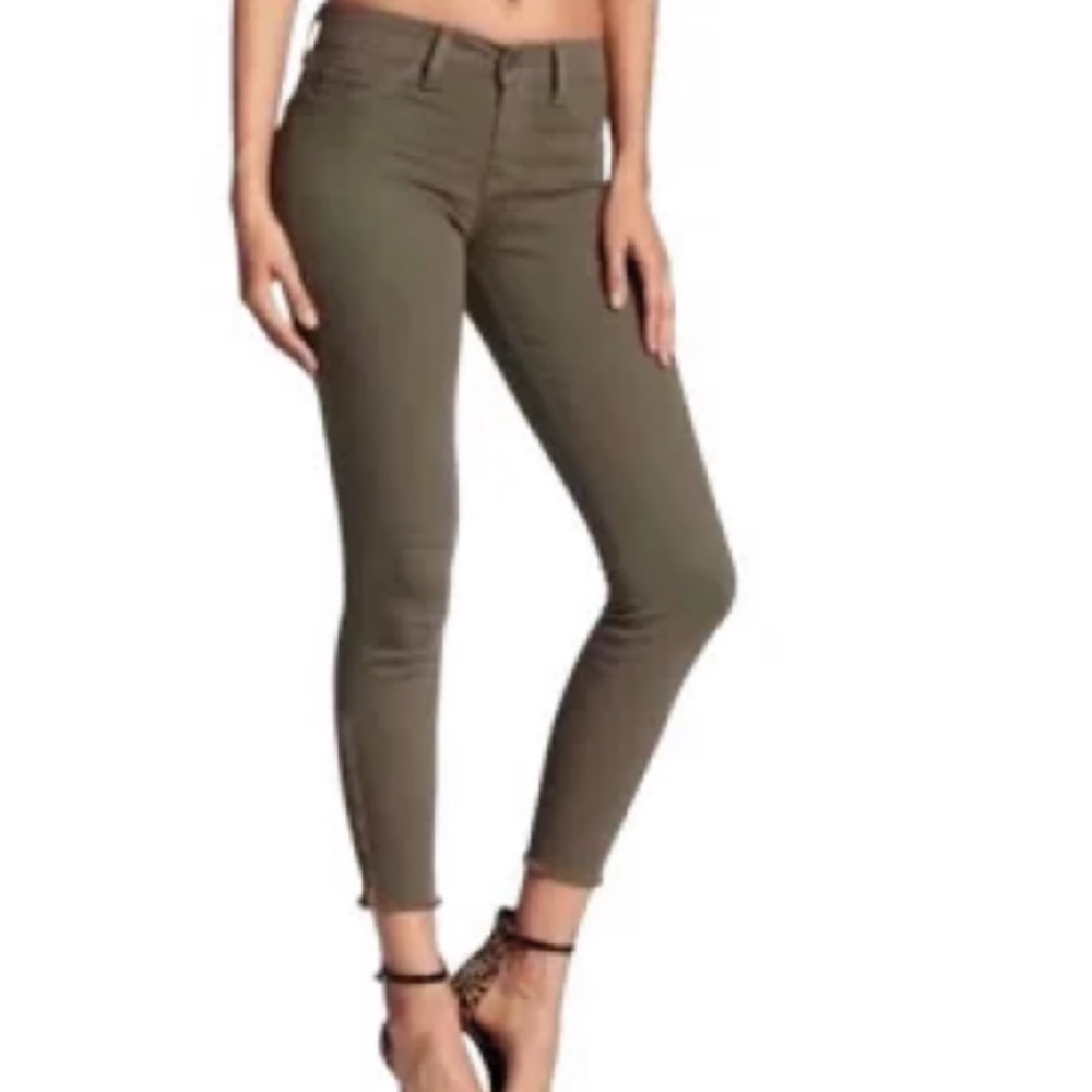 Pistola size 24 olive green zipper ankle mid rise skinny jeans